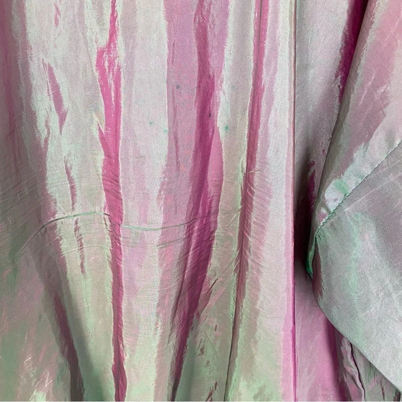 Vintage 90s Windbreaker Jacket Iridescent Unisex One Size Oversized XL Green - Picture 17 of 17